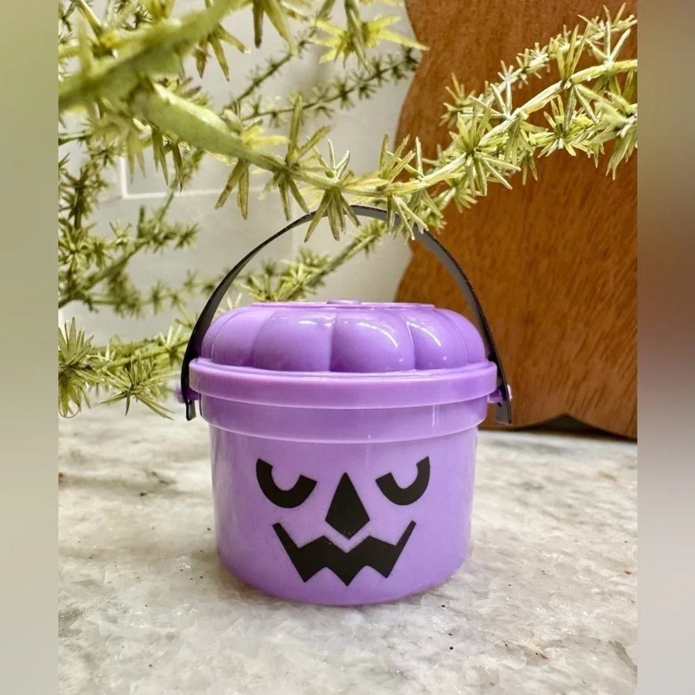 New MINI Halloween McDonald’s Happy Meal Purple McGoblin Pumpkin Boo Bucket 1.5”